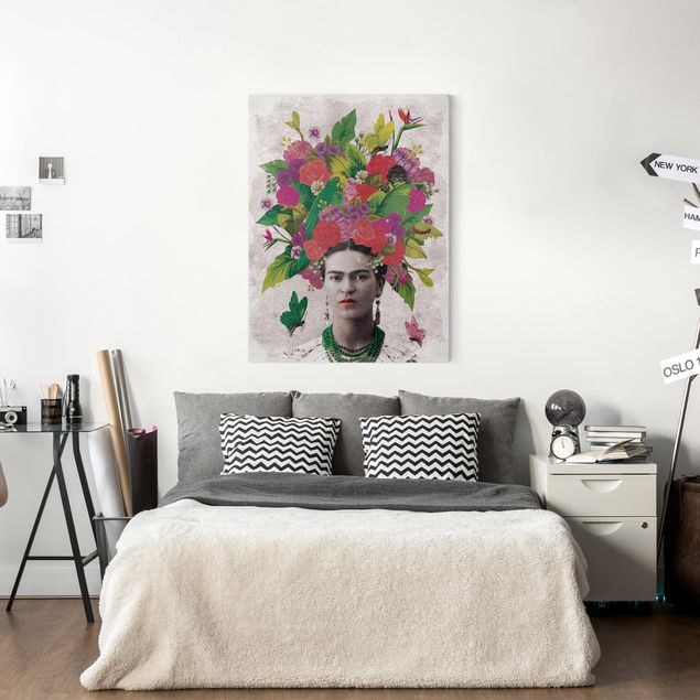 Wandbilder Frida Kahlo - Blumenportrait