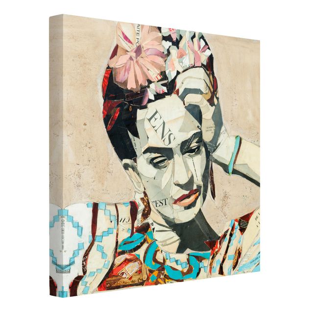 Leinwandbild - Frida Kahlo - Collage No.1 - Quadrat 1:1