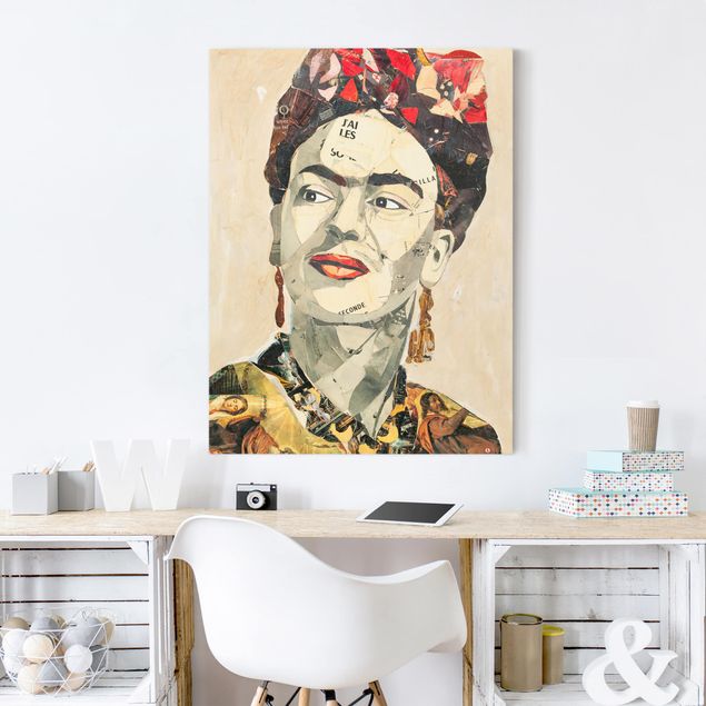 schöne Leinwandbilder Frida Kahlo - Collage No.2