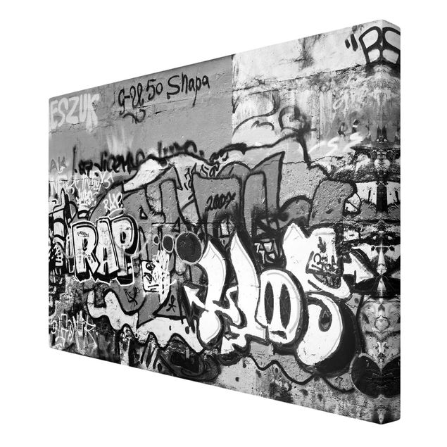 Leinwandbild Schwarz-Weiß - Graffiti Art - Quer 3:2