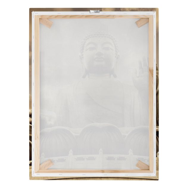 Leinwandbild - Großer Buddha Sepia - Hoch 3:4