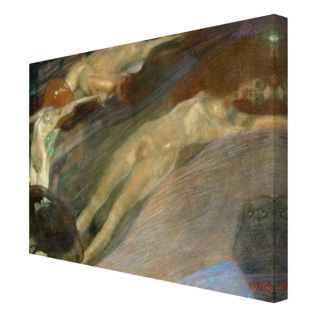Leinwandbild Gustav Klimt - Kunstdruck Bewegtes Wasser - Quer 4:3 -Jugendstil