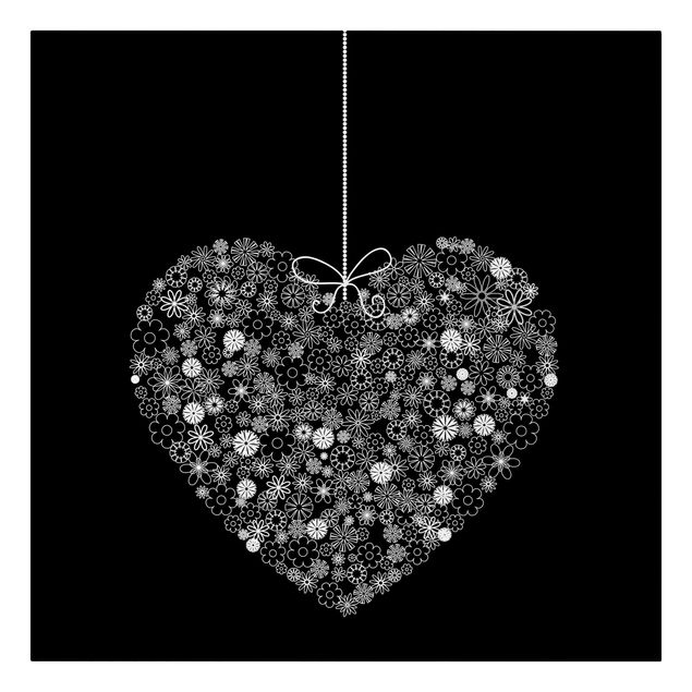 Leinwandbild Schwarz-Weiß - Heart Giveaway - Quadrat 1:1