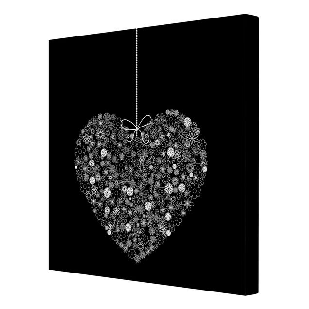 Leinwandbild Schwarz-Weiß - Heart Giveaway - Quadrat 1:1