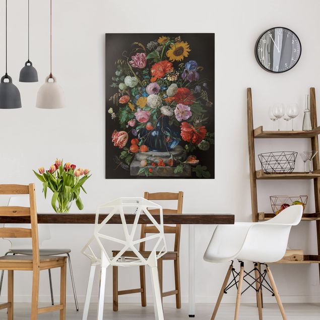 Leinwandbilder kaufen Jan Davidsz de Heem - Glasvase mit Blumen
