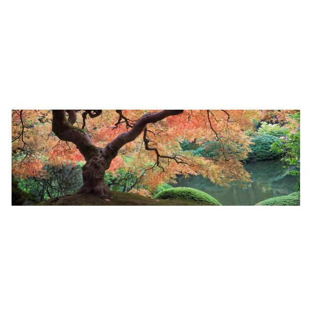 Leinwandbild - Japanischer Garten - Panorama Quer