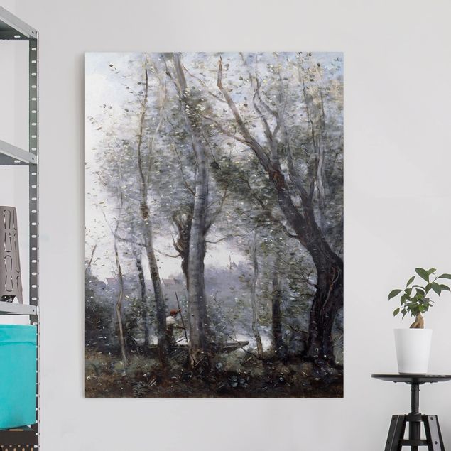 Natur Leinwand Jean-Baptiste Camille Corot - Ein Flussschiffer