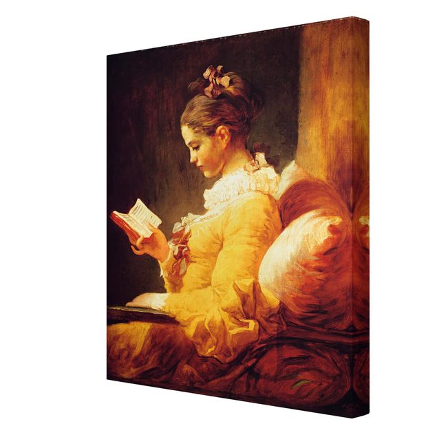 Leinwandbild - Jean Honoré Fragonard - Lesendes Mädchen - Hoch 3:4