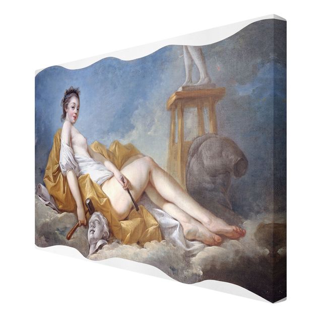 Leinwandbild - Jean Honoré Fragonard - Personifikation der Malerei - Quer 3:2