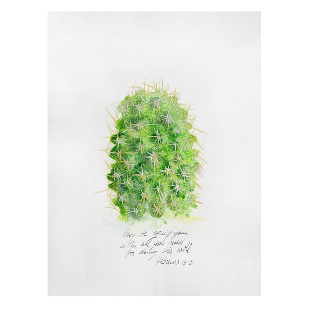 Leinwandbilder Kaktus mit Bibelvers I
