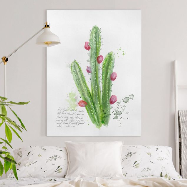 Leinwandbilder modern Kaktus mit Bibelvers II