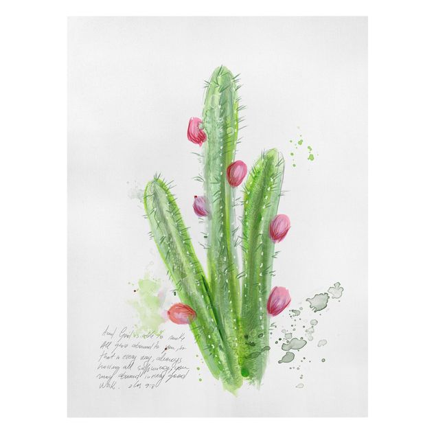 Leinwandbilder Kaktus mit Bibelvers II