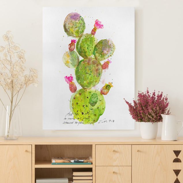 Leinwandbilder Sprüche Kaktus mit Bibelvers III