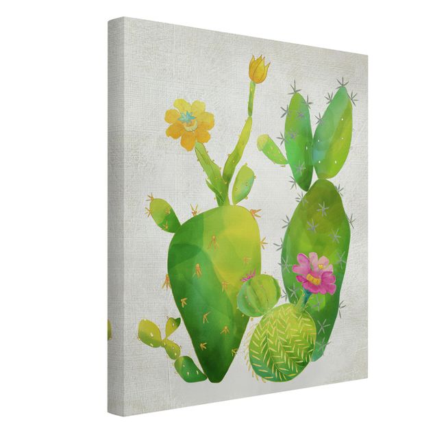 Leinwandbilder Kaktusfamilie rosa gelb