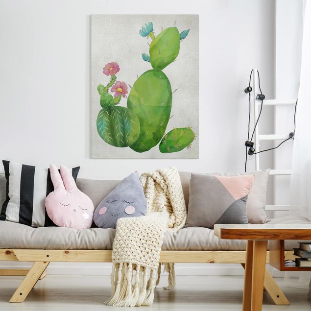 schöne Bilder Kaktusfamilie rosa türkis