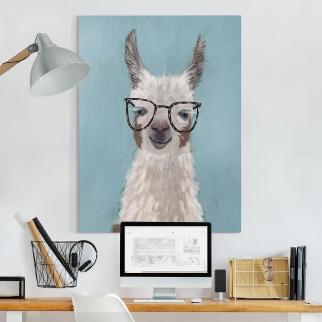 Leinwandbilder modern Lama mit Brille II