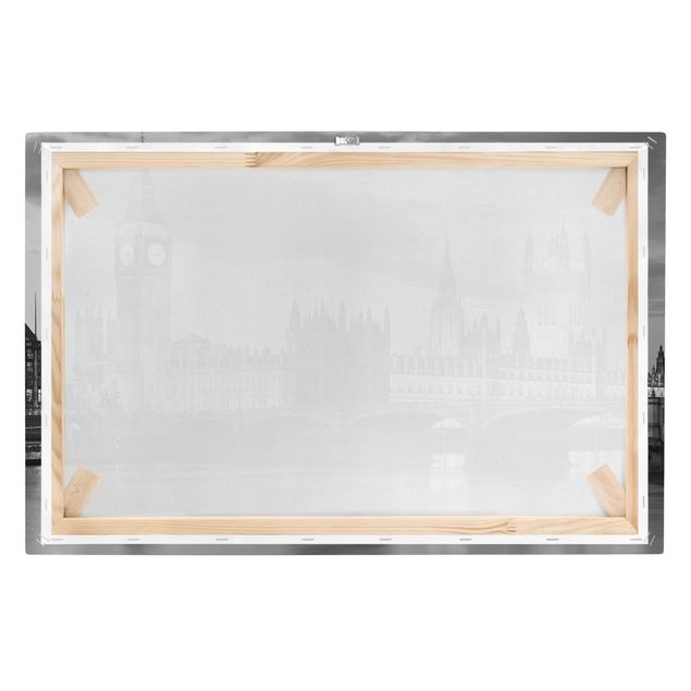 Leinwandbild Schwarz-Weiß - London bei Nacht II - Quer 3:2