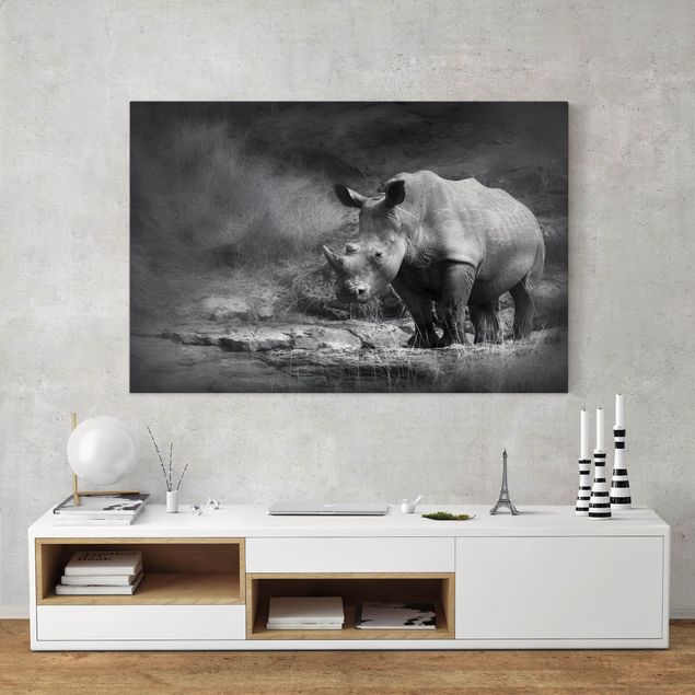 Leinwandbilder Tiere Lonesome Rhinoceros