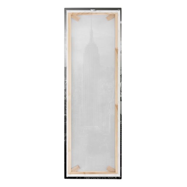 Leinwandbild Schwarz-Weiß - Manhattan Skyline - Panoramabild Hoch