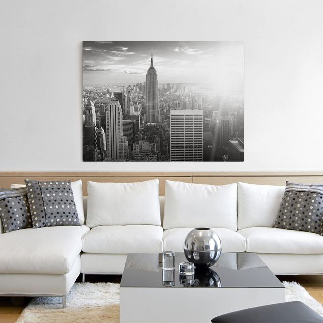 Leinwandbilder schwarz-weiß Manhattan Skyline