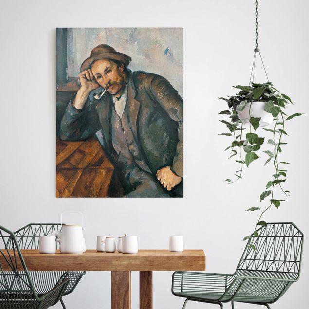 Leinwandbild - Paul Cézanne - Der Raucher mit aufgestütztem Arm - Hoch 3:4