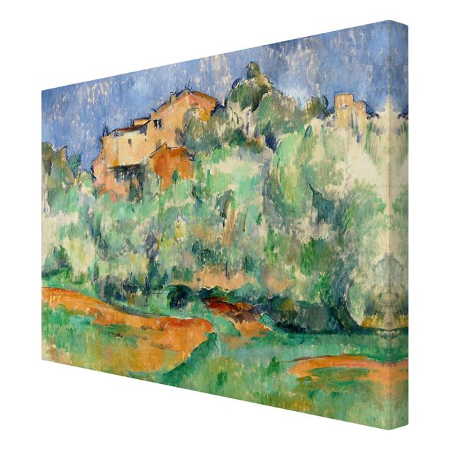 Leinwandbild - Paul Cézanne - Haus auf bewaldeter Anhöhe mit Taubenschlag - Quer 4:3
