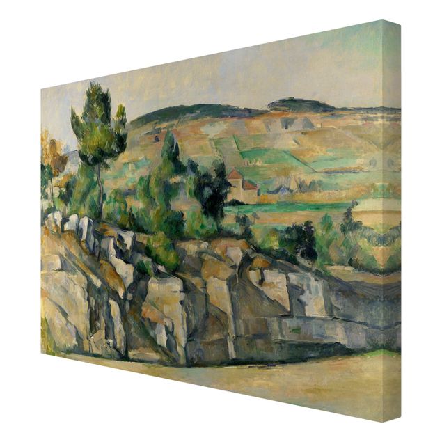 Leinwandbild - Paul Cézanne - Hügelige Landschaft in der Provence - Quer 4:3