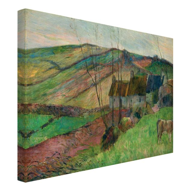 Leinwandbild - Paul Gauguin - Bauernhäuser am Fuß des Mont Sainte-Marguerite - Quer 4:3
