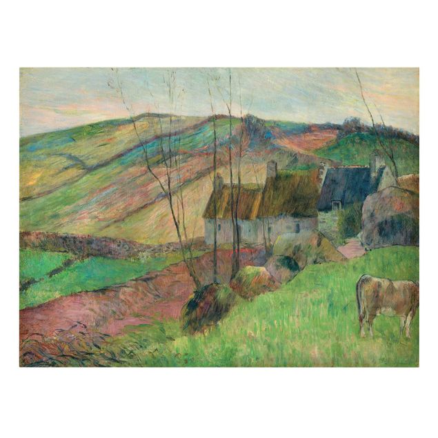Leinwandbild - Paul Gauguin - Bauernhäuser am Fuß des Mont Sainte-Marguerite - Quer 4:3