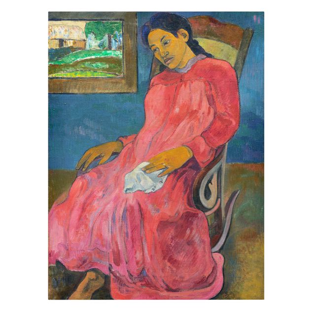 Leinwandbild - Paul Gauguin - Melancholikerin - Hoch 3:4
