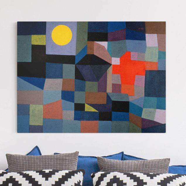 Expressionistische Gemälde Paul Klee - Feuer bei Vollmond