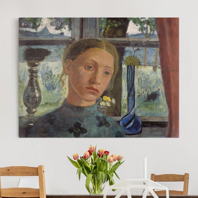 Paula Modersohn-Becker Kunstdrucke Paula Modersohn-Becker - Mädchenkopf vor Fenster