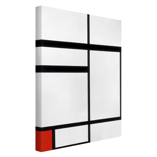 Wandbilder Piet Mondrian - Komposition Rot Schwarz Weiß