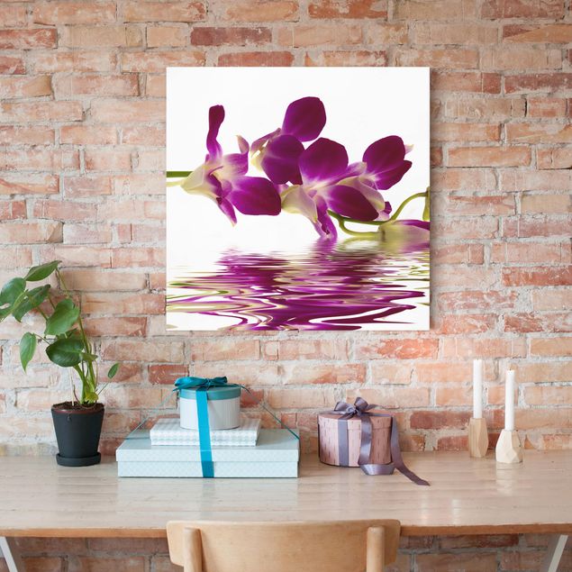 Leinwandbild - Pink Orchid Waters - Quadrat 1:1