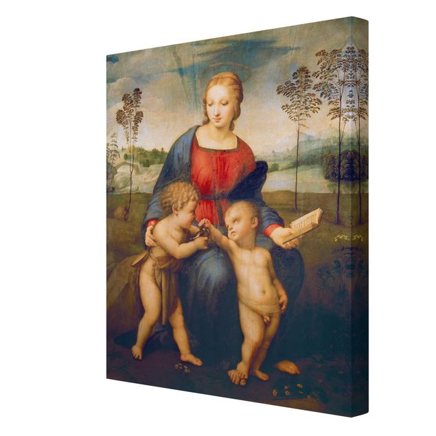Leinwandbild - Raffael - Die Madonna mit dem Kinde, dem Johannesknaben und dem Distelfink - Hoch 3:4