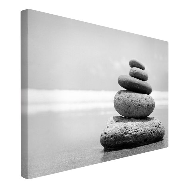 Leinwandbild Schwarz-Weiß - Sand Stones No.2 - Quer 3:2