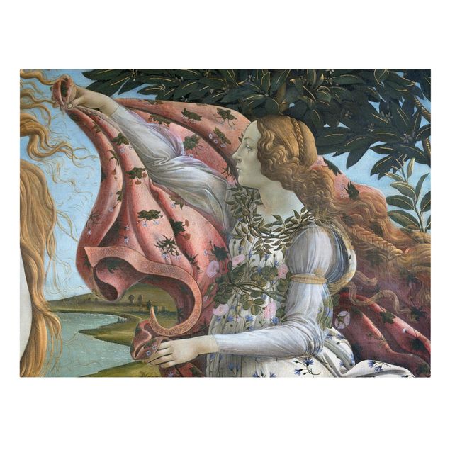 Leinwandbild - Sandro Botticelli - Geburt der Venus. Detail: Flora - Quer 4:3