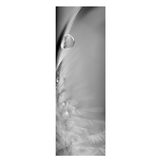 Leinwandbild Schwarz-Weiß - Story of a Waterdrop Black White - Panoramabild Hoch