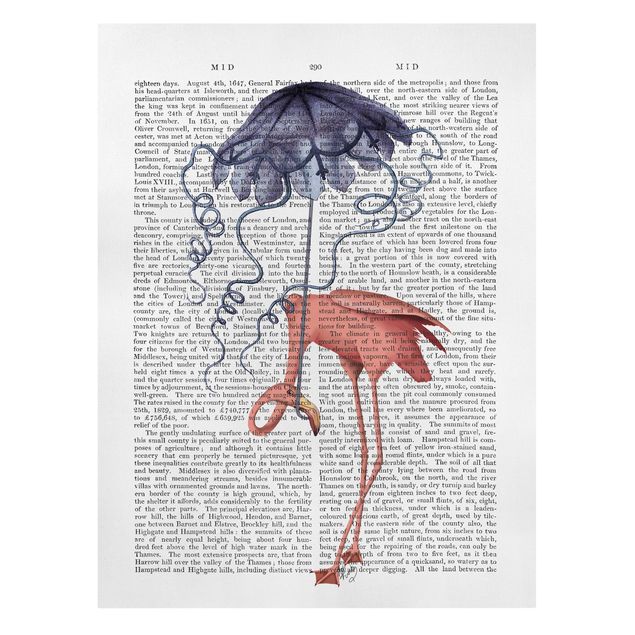 Flamingo Vögel Tiere Bild Bilder Gerahmt Wandbild Kunstdruck 4 Teilig 