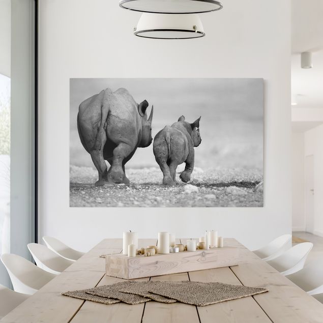 Leinwand Tiere Wandering Rhinos II