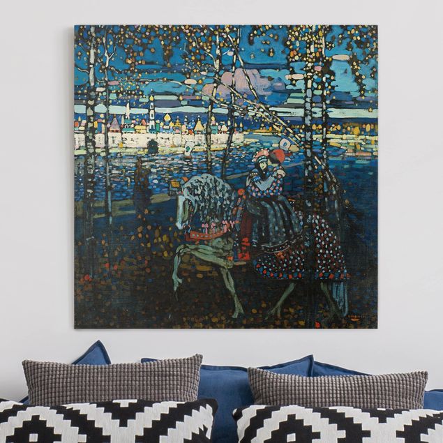 Expressionistische Gemälde Wassily Kandinsky - Reitendes Paar