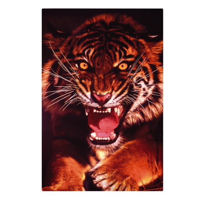 Leinwandbild - Wilder Tiger - Hoch 2:3