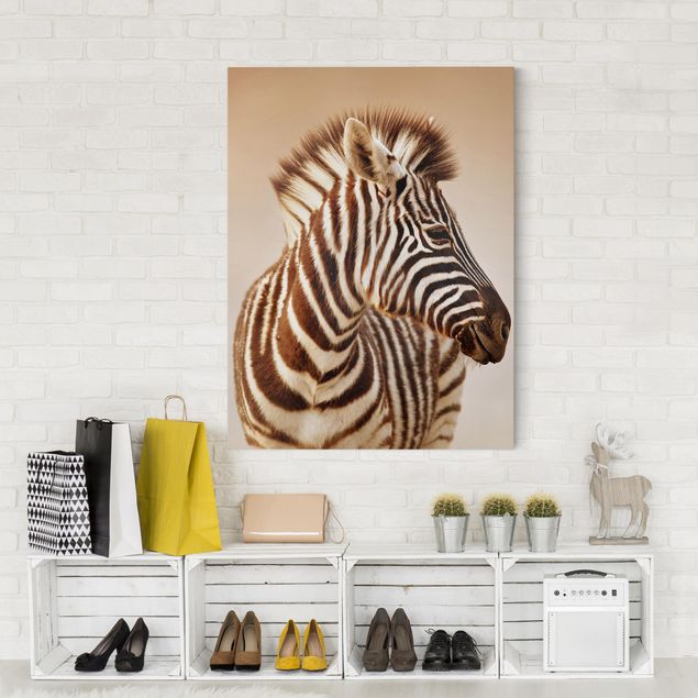 Wandbilder Zebra Baby Portrait