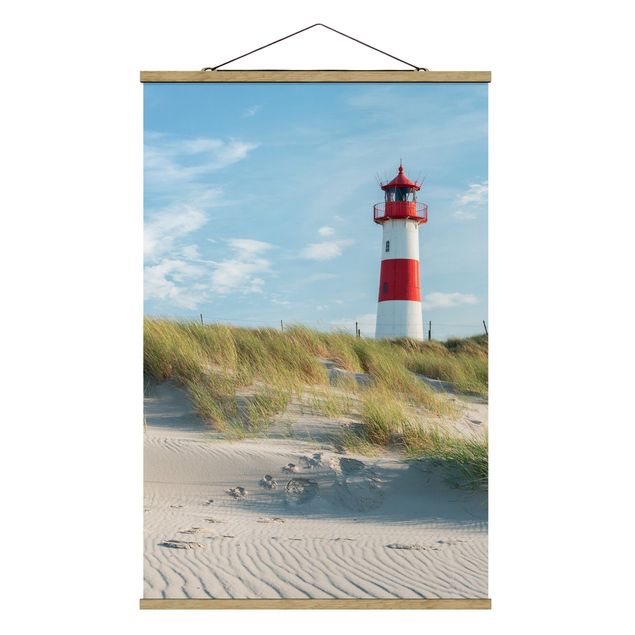 Stoffbild mit Posterleisten - Leuchtturm an der Nordsee - Hochformat 2:3