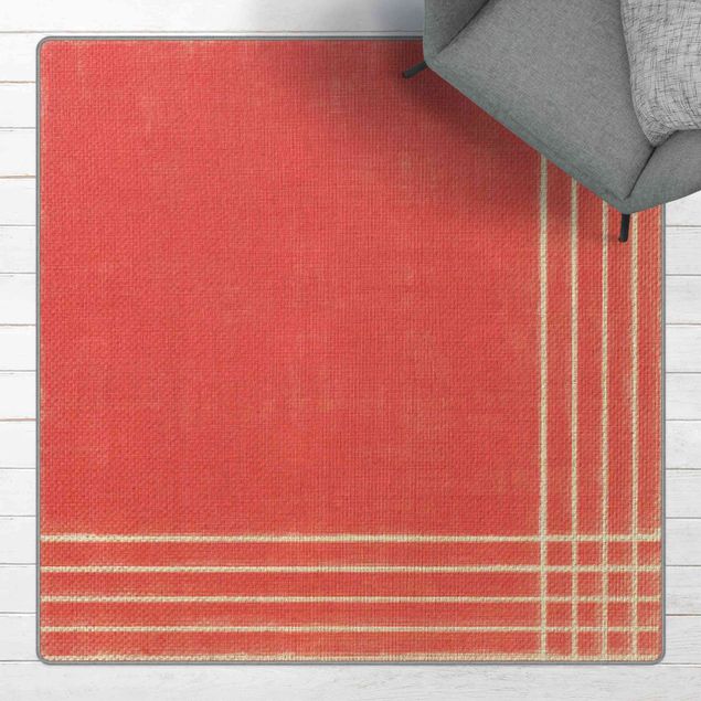 Teppich abstrakt Linien Treffen auf Rot