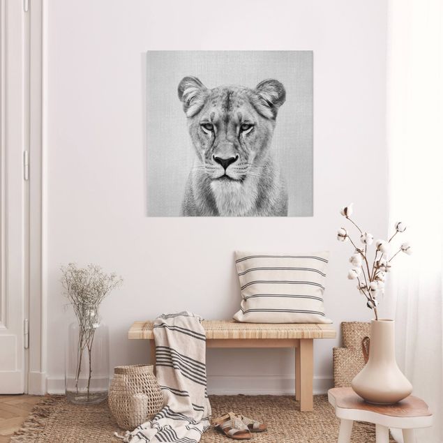 Leinwandbilder schwarz-weiß Löwin Lisa Schwarz Weiß