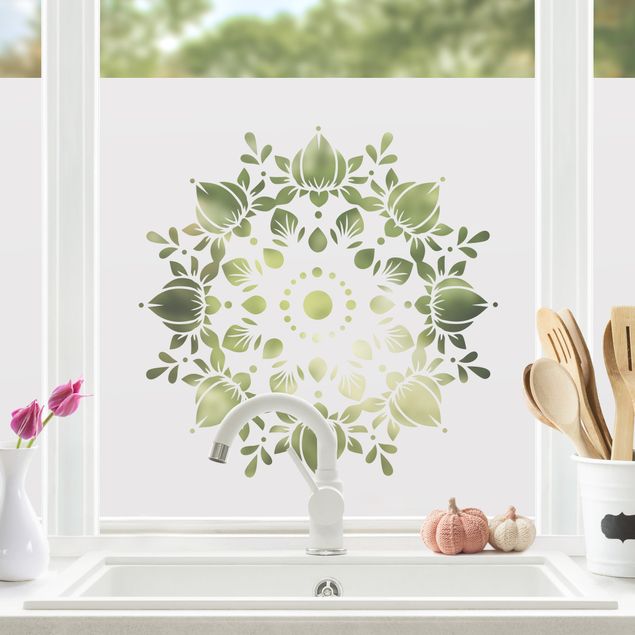 Fensterfolie mit Motiv Lotus Mandala II