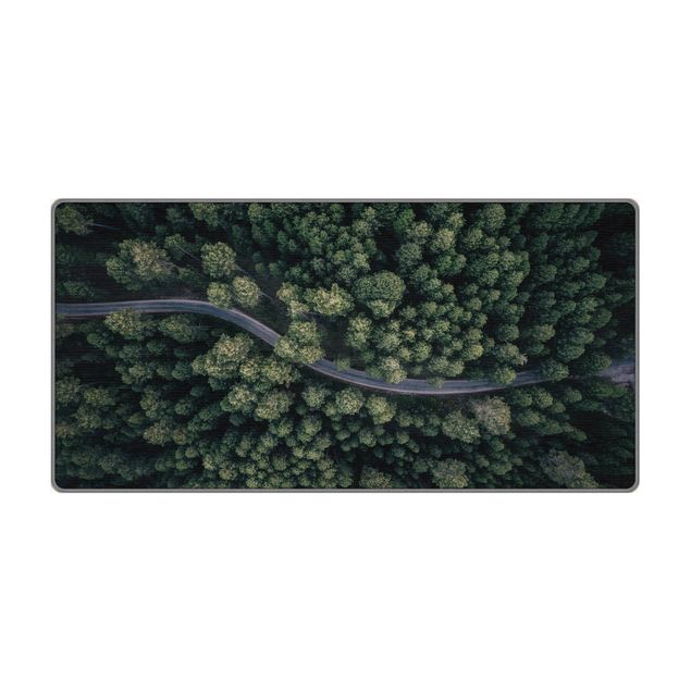 Teppich - Luftbild - Waldstraße von Oben