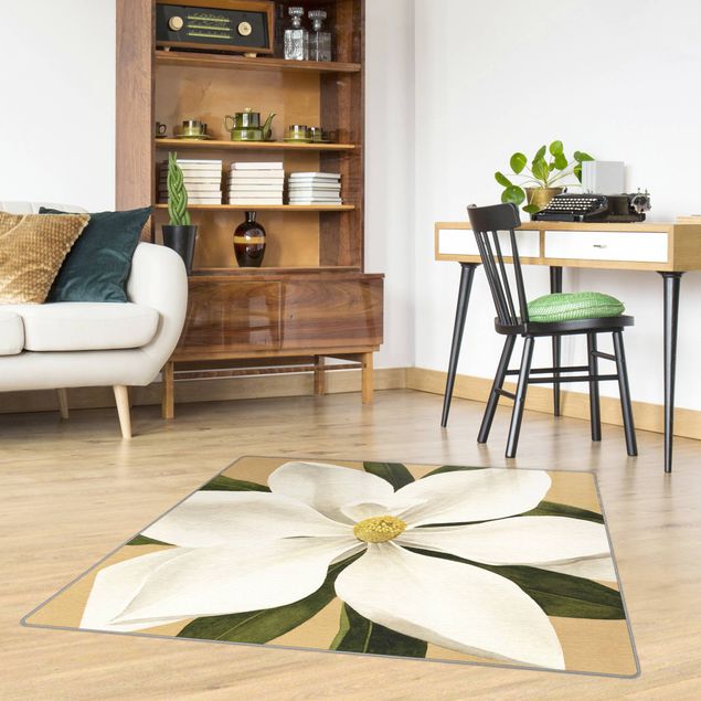 Moderne Teppiche Magnolie auf Gold I
