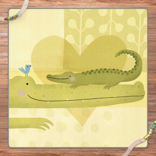 Moderne Teppiche Mama und ich - Krokodile